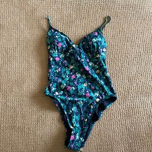 Nwt jcrew one piece with lace up back and cheeky coverage